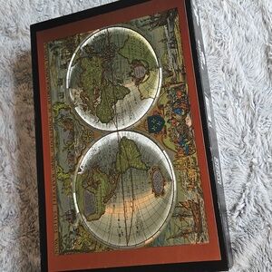 Piatnik Vintage World Map Metallic Puzzle, 1000 Pieces, Unopened